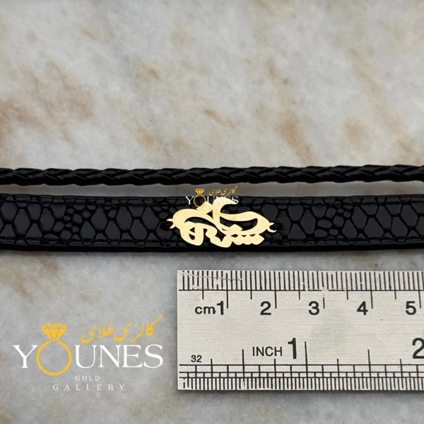 دستبند طلا شهاب چرم مردانه